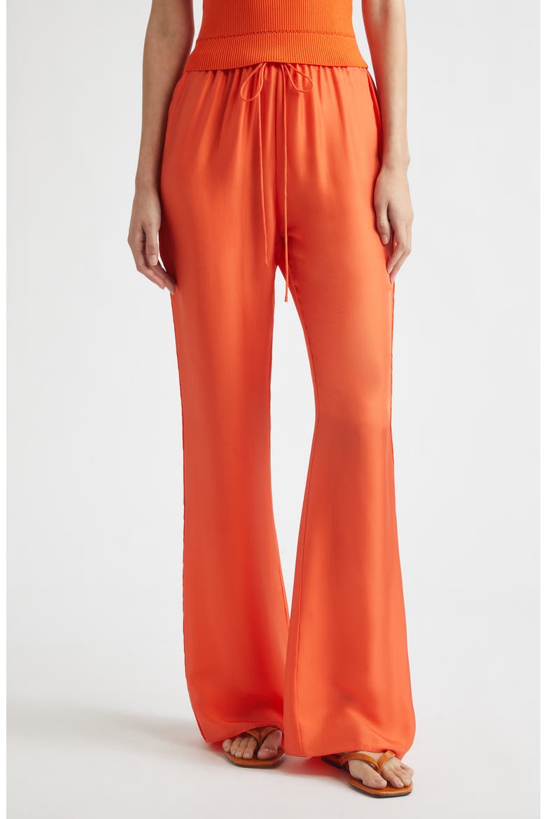 Nela Drawstring Flared Pants, Main, color, FLAME