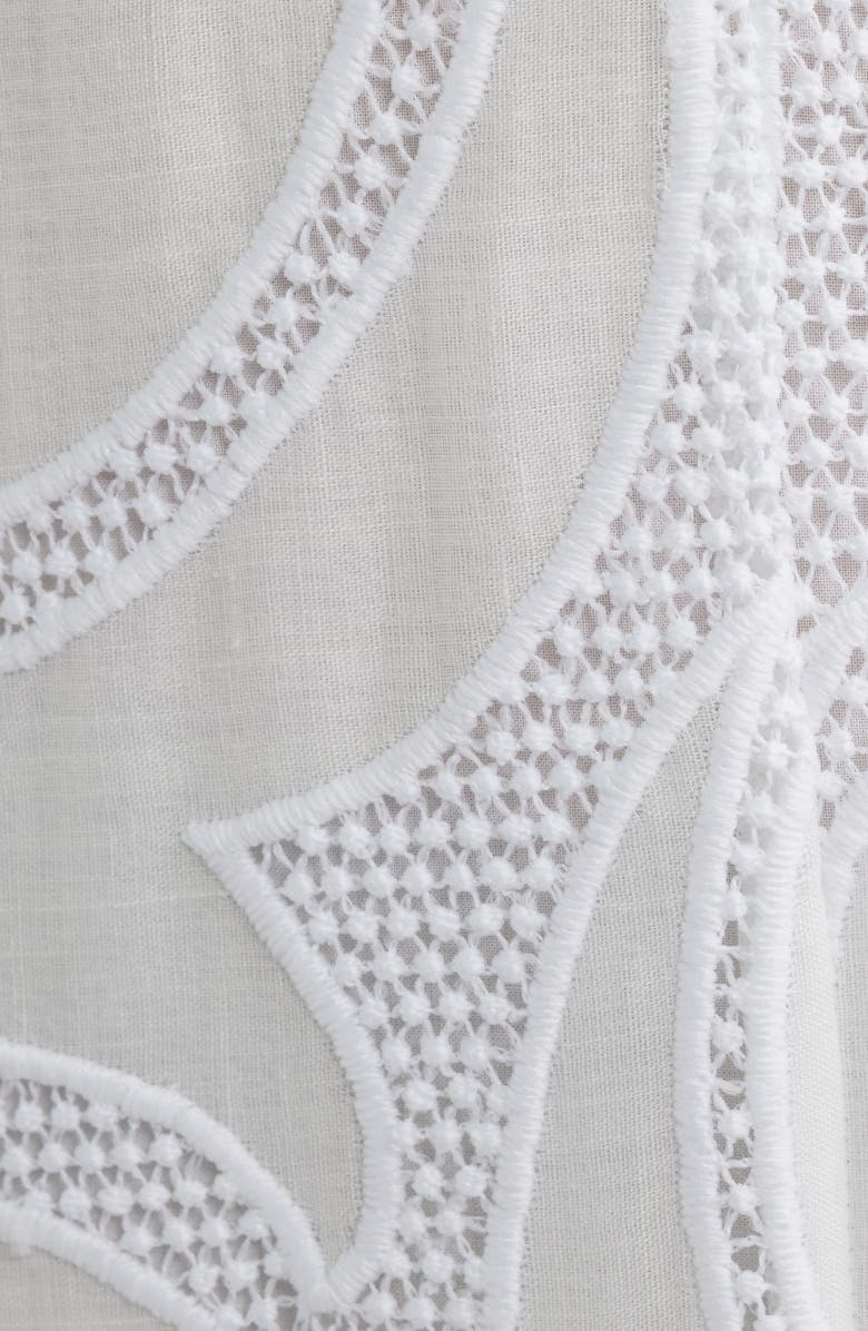 BOSS Denazal Embroidered Midi Dress, Alternate, color, Soft Cream