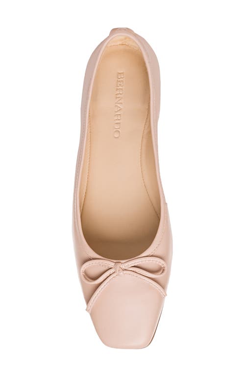 Bernardo Gwynn Leather Bow Ballerina Flats In Pink