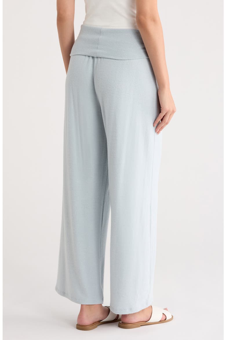 Foldover Waist Wide Leg Pants, Alternate, color, BLUE