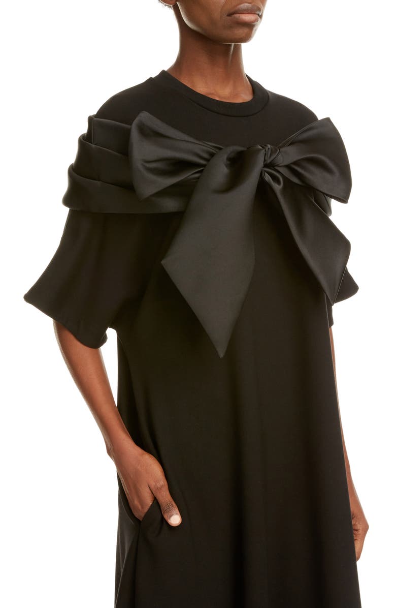 Simone Rocha Bow Detail Midi T-Shirt Dress, Alternate, color,