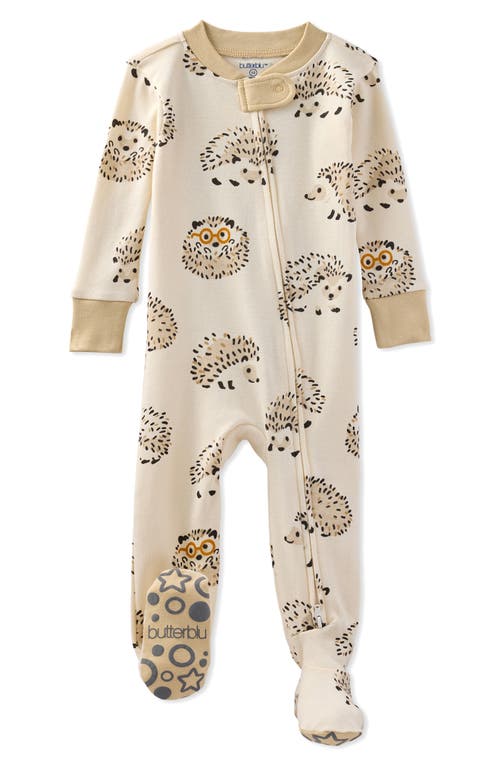 Butterblu Cruz Fitted One-piece Organic Cotton Footie Pajamas In Neutral