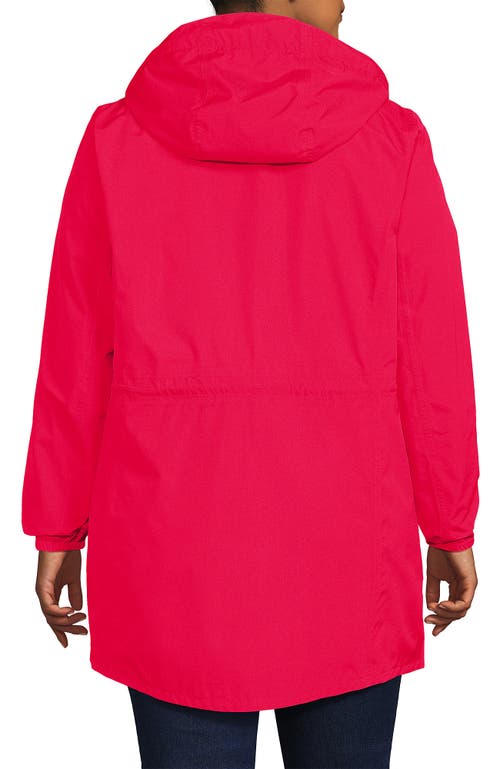 Lands' End Squall Packable Waterproof Raincoat In Coral Rose