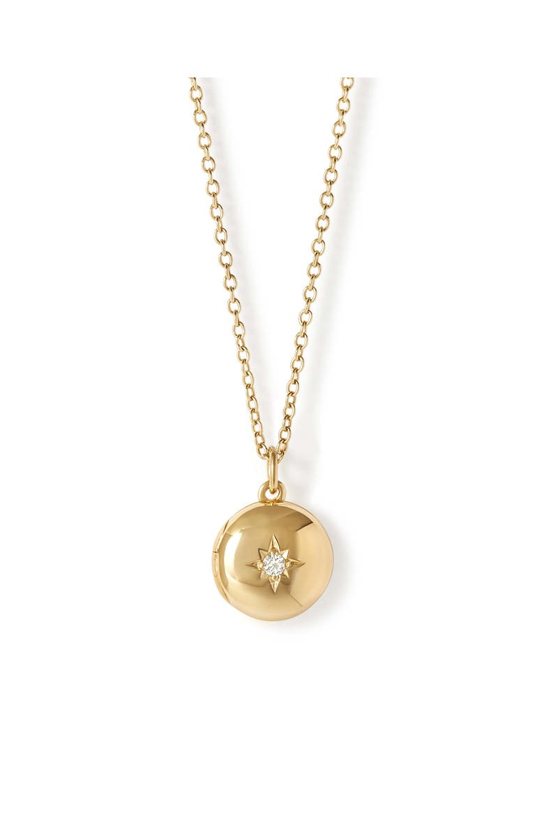 Astley Clarke Gold Biography Mini Gold Locket Necklace, Main, color, Gold