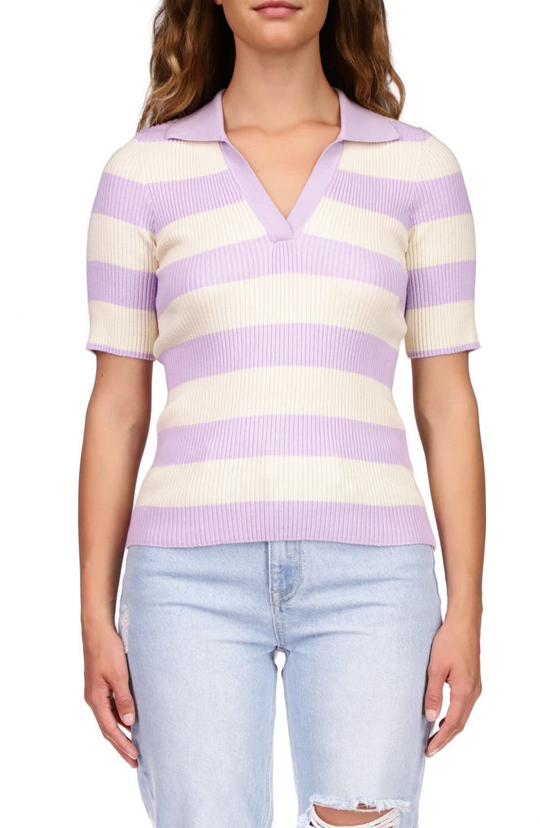 Sanctuary Prep Rib Polo Shirt, Main, color, Washed Purple