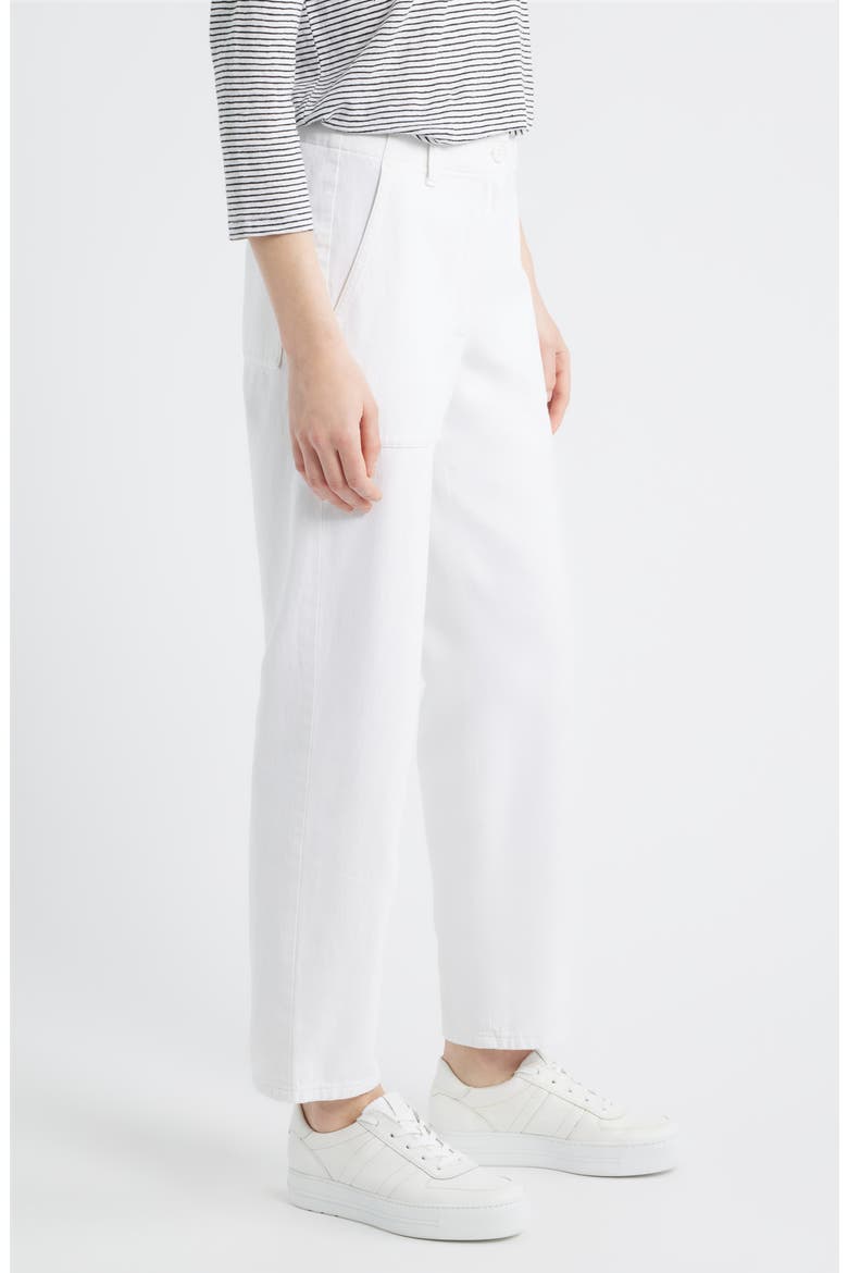 Easy Tapered Organic Cotton Pants, Alternate, color, WHITE
