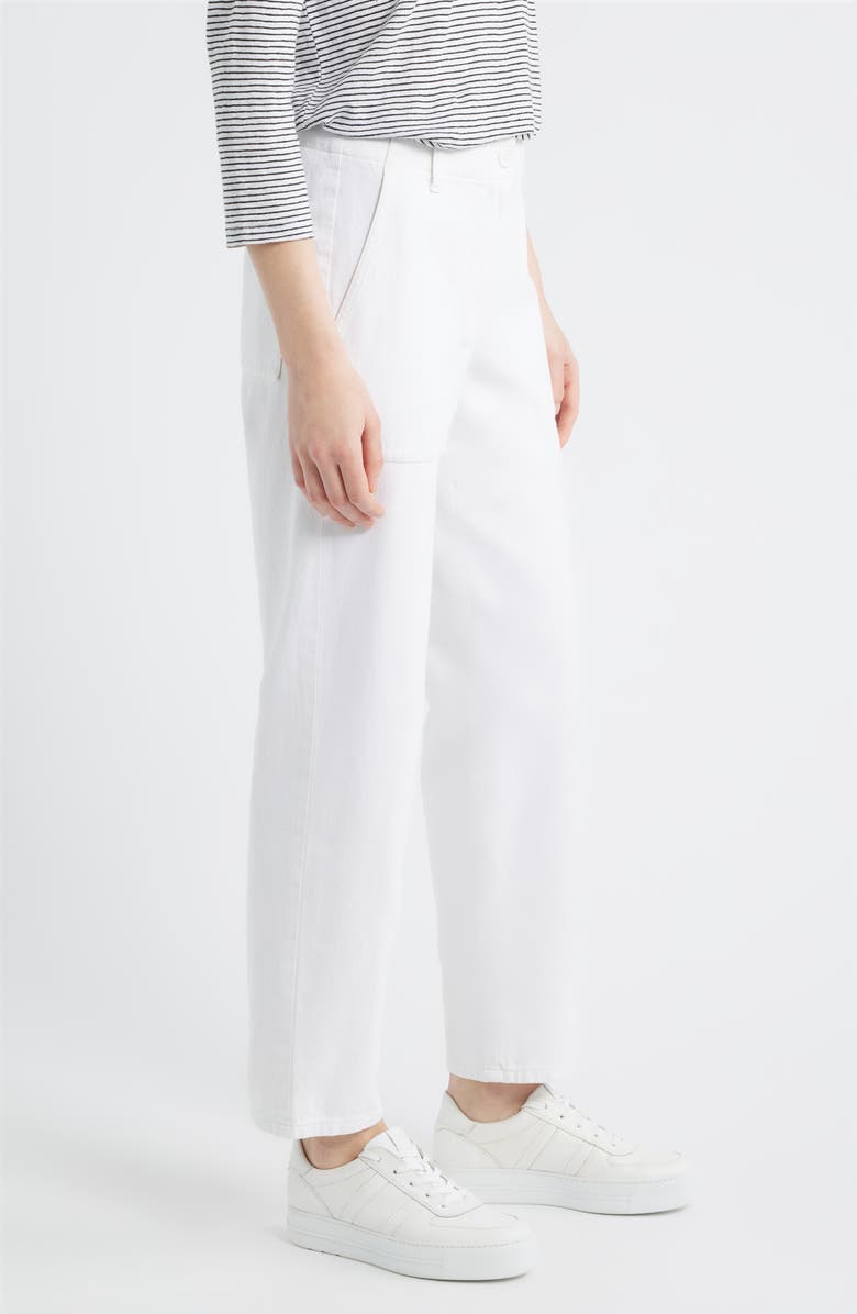 Eileen Fisher Easy Tapered Organic Cotton Pants, Alternate, color, White