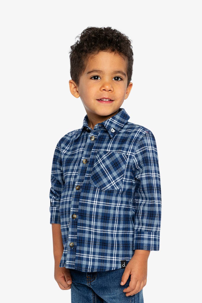 Plaid Button Front Chest Pocket Shirt, Alternate, color, Blue and White Tiles