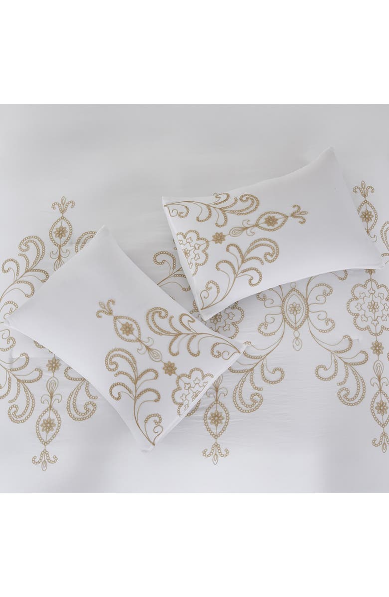 Modern Threads Sabrina 5-Piece Comforter Set, Alternate, color, White With Gold Embroidery