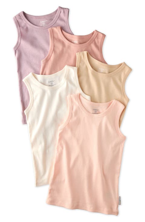 Kids' Malone Organic Cotton Assorted 5-Pack Muscle Tanks (Toddler)