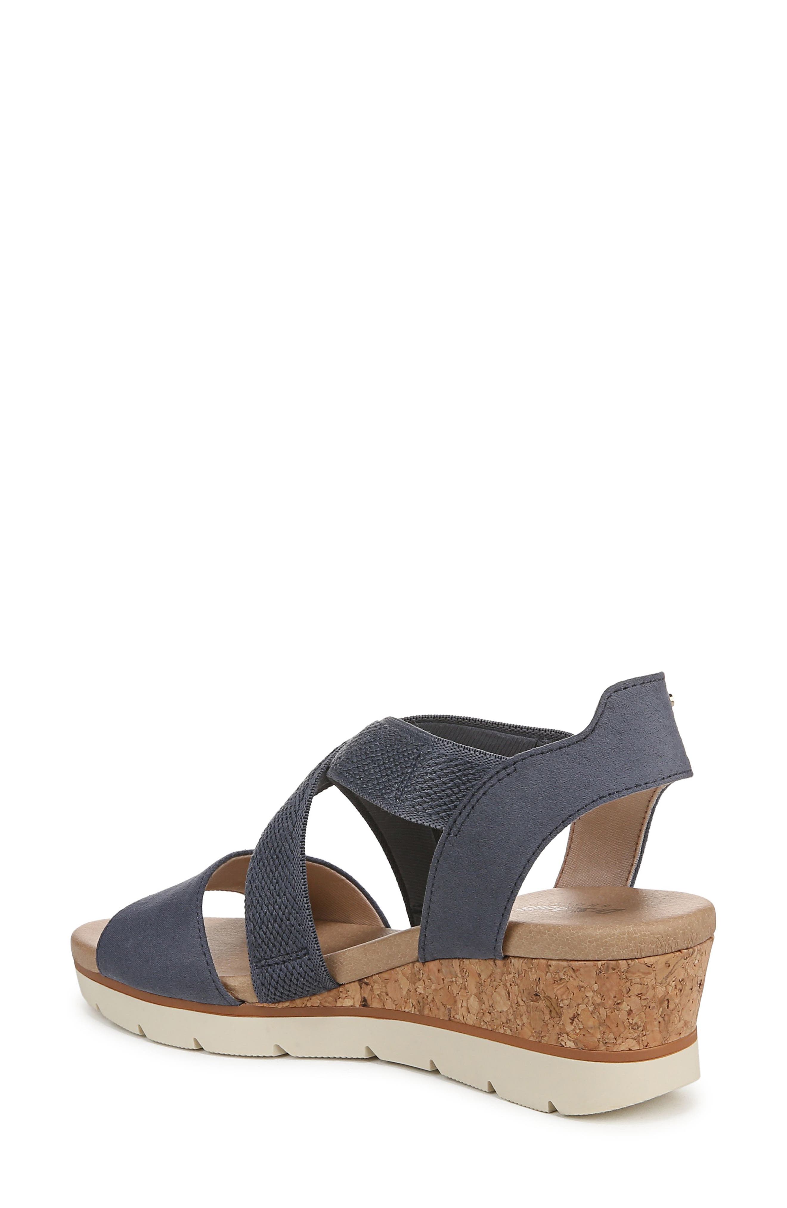 Just Cute Platform Wedge Sandal, Alternate, color, NAVY