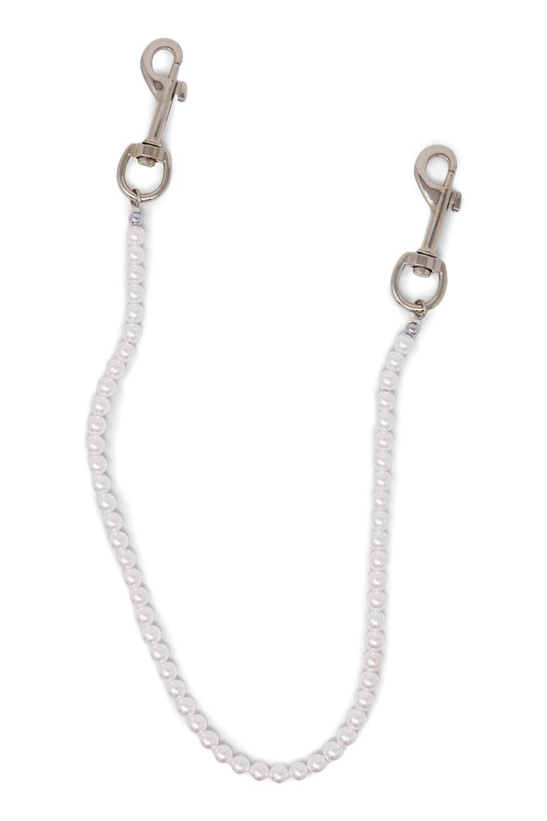 Faux Pearl Wallet Chain, Main, color, PEARL