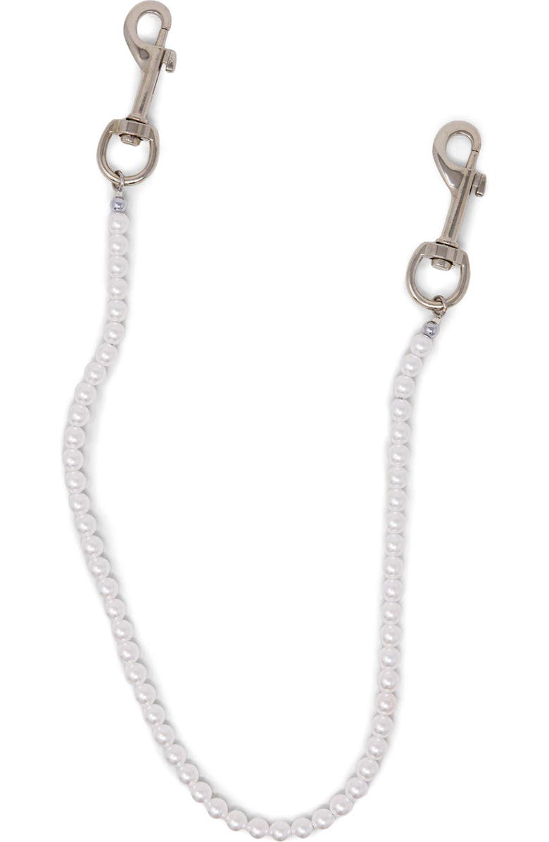 mnml Faux Pearl Wallet Chain, Main, color,