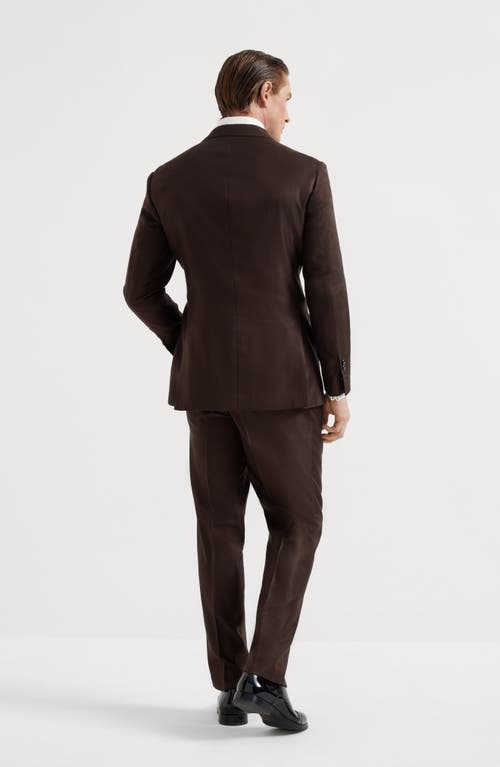 Shop Brunello Cucinelli Tuxedo With One-and-a-half-breasted Jacket In Brown