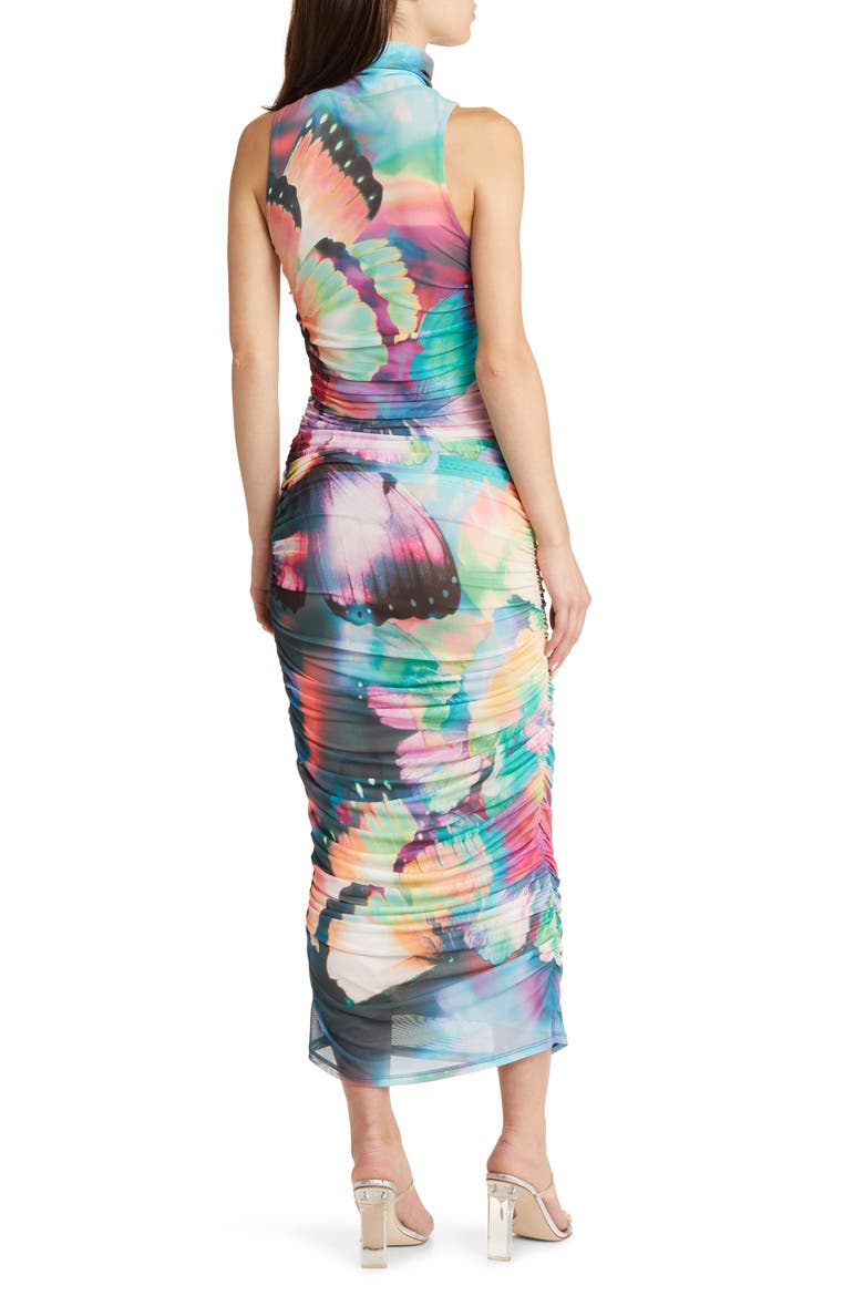 Fiorella Rosette Body-Con Dress, Alternate, color, ABSTRACT BUTTERFLY