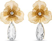 EYE CANDY LOS ANGELES Beatrice Flower Crystal Drop Earrings