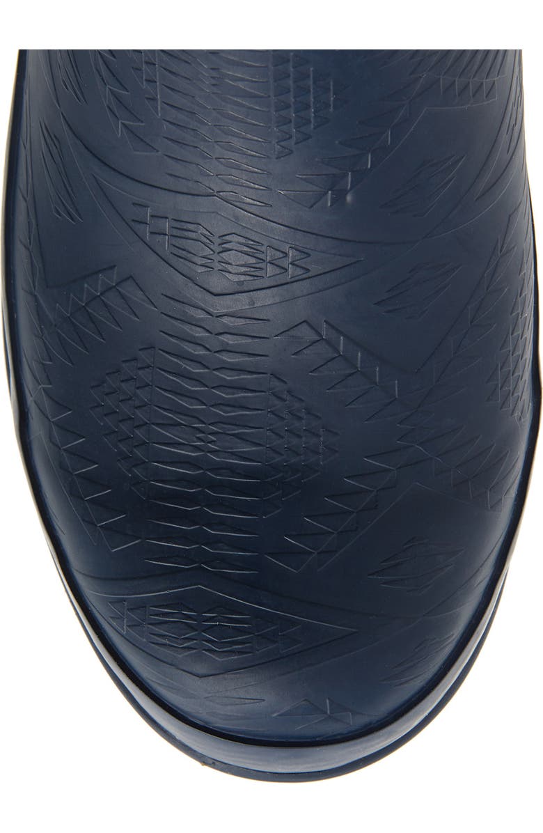 Pendleton Embossed Tall Waterproof Rain Boot, Alternate, color, Navy