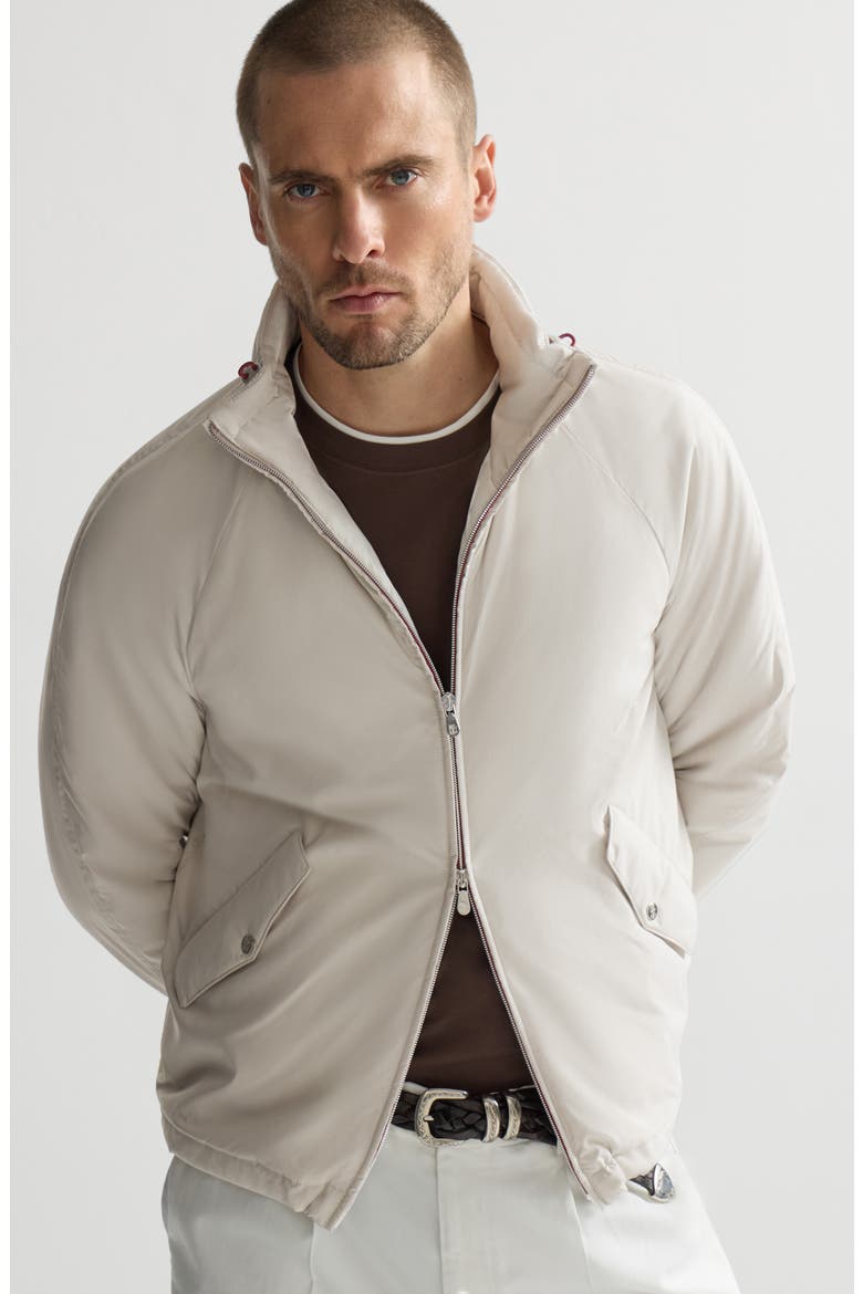 Lightweight nylon outerwear jacket with packable hood, Alternate, color, Panama