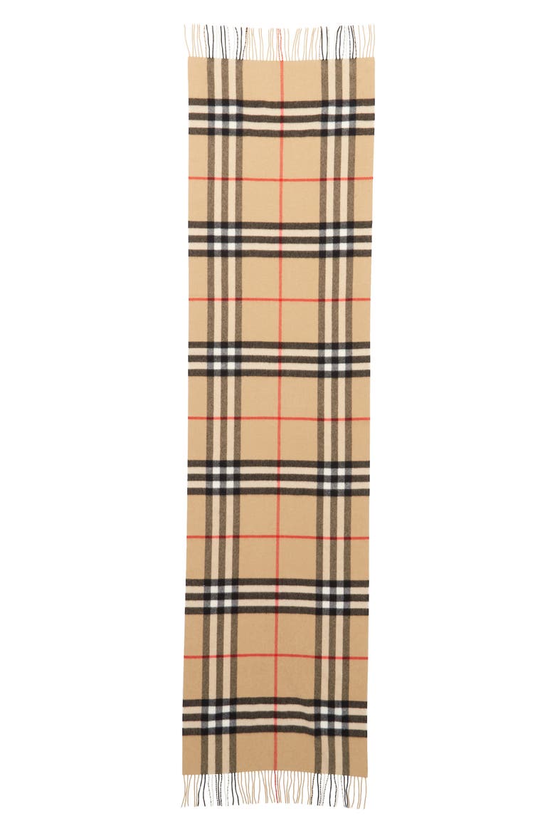 Giant Check Washed Cashmere Scarf, Main, color, ARCHIVE BEIGE