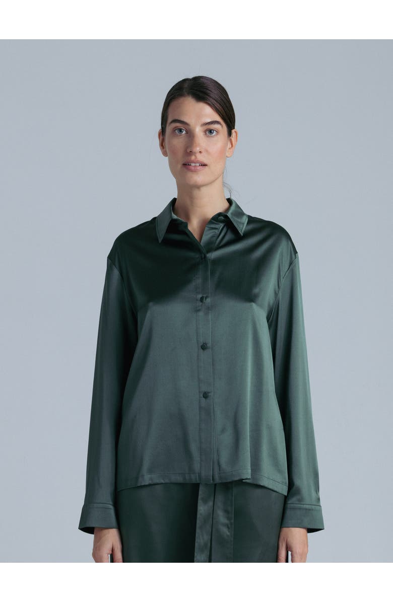 Alas Silk Long Sleeve Shirt, Main, color, Rich Green