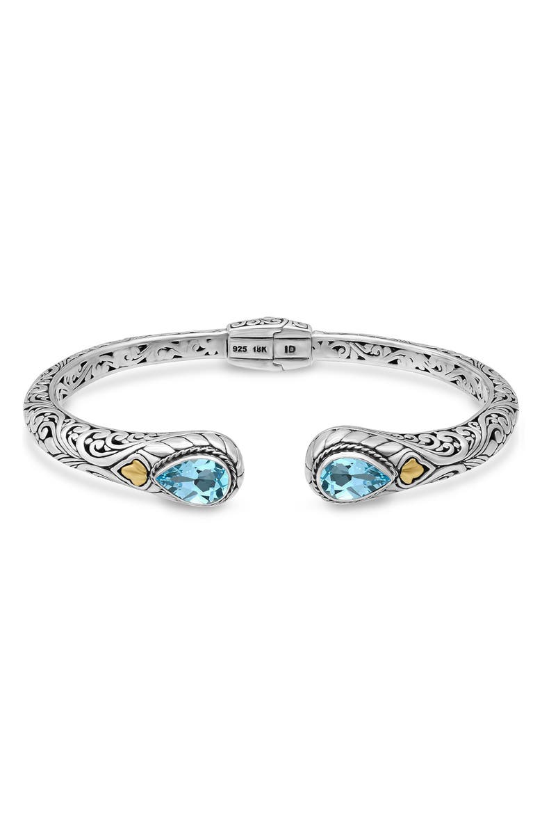 DEVATA Two-Tone Topaz Cuff Bracelet, Main, color,