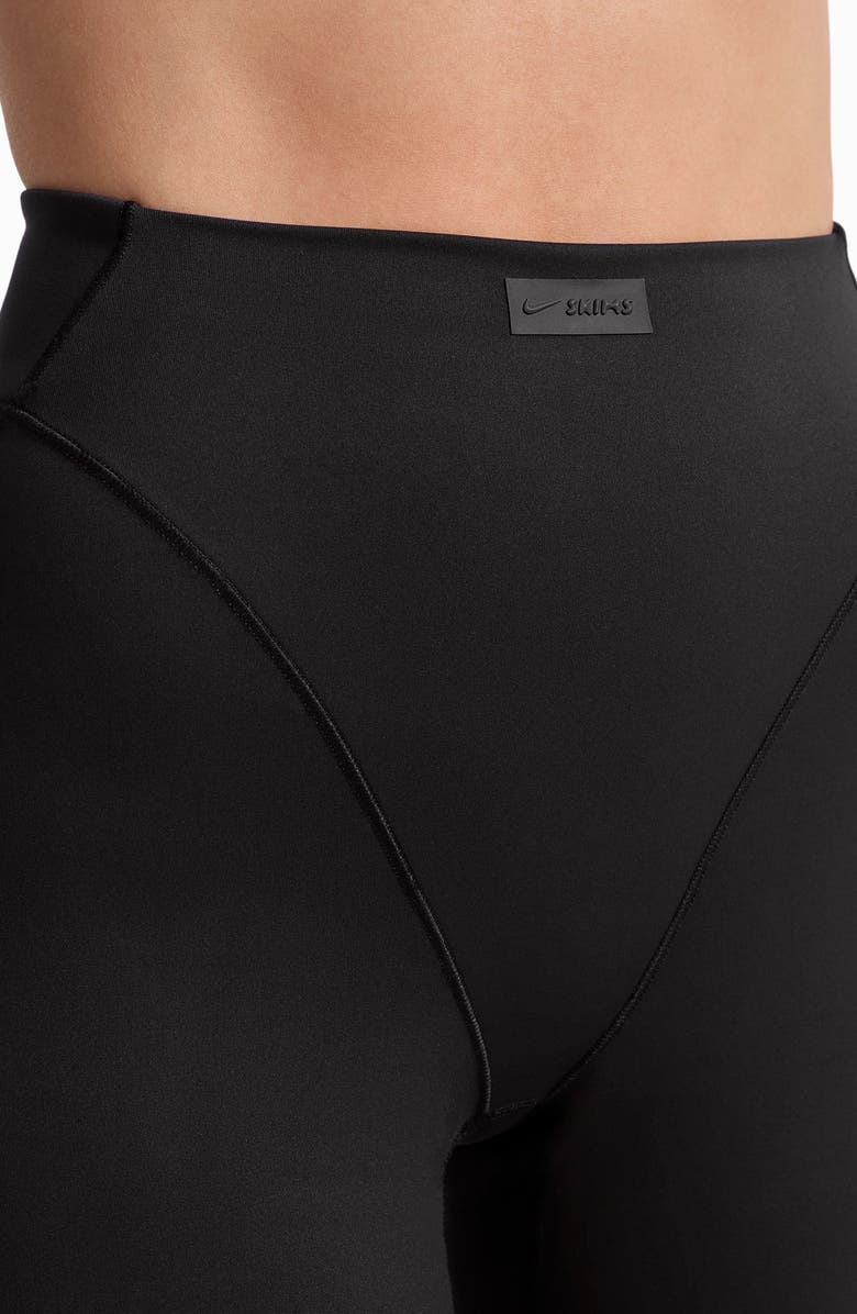NikeSKIMS V-Panel Crop Leggings, Alternate, color, Obsidian