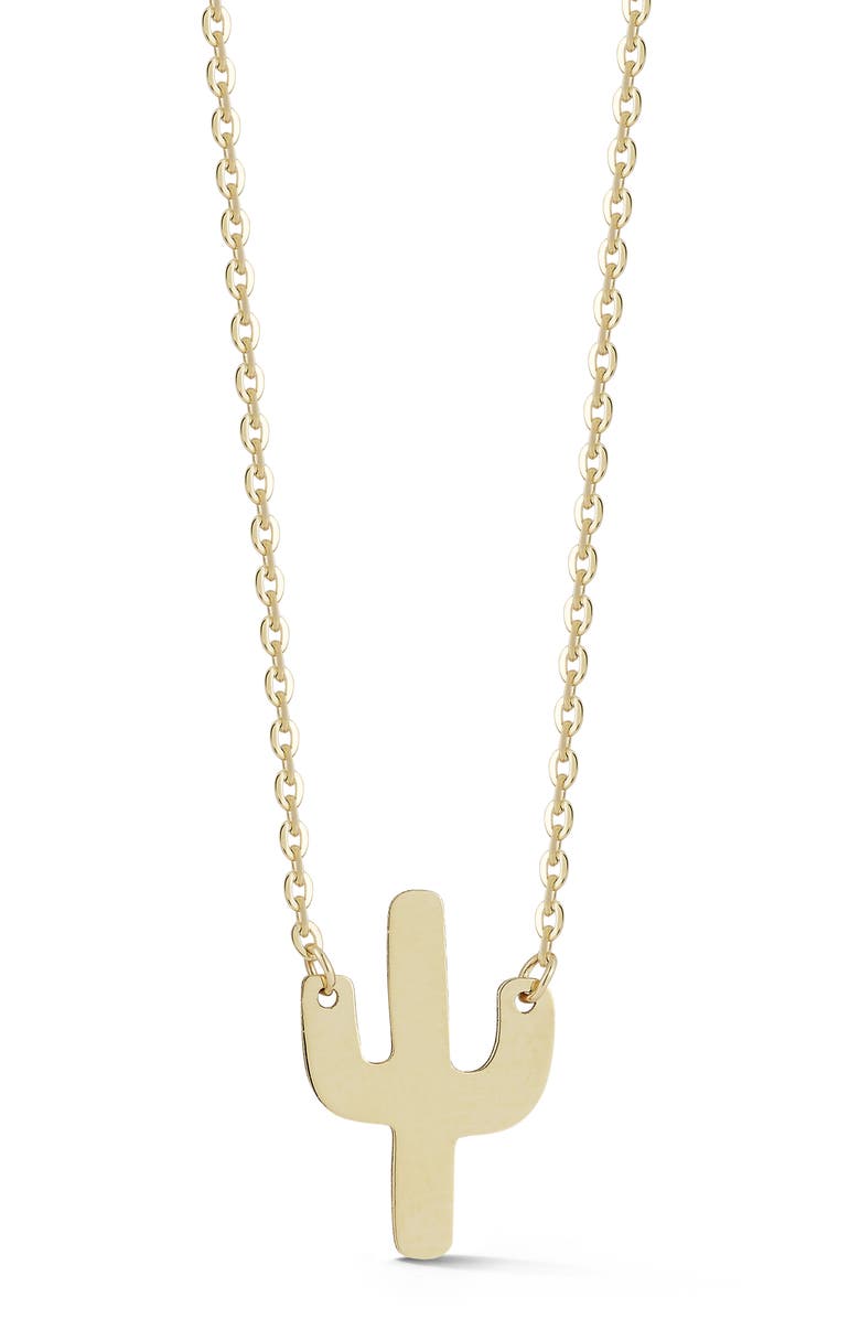 Ember Fine Jewelry Cactus Pendant Necklace, Main, color, Gold