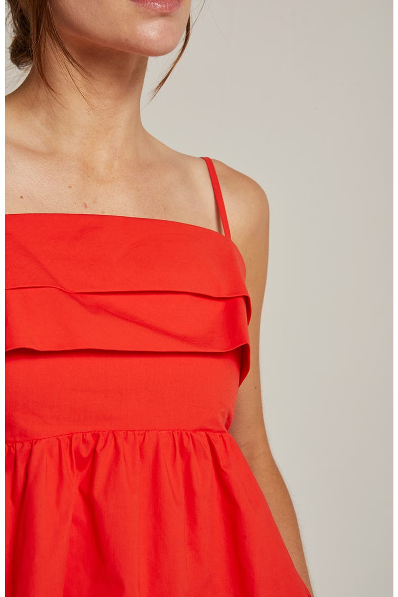 Pleated Babydoll Camisole Top, Alternate, color, Poppy