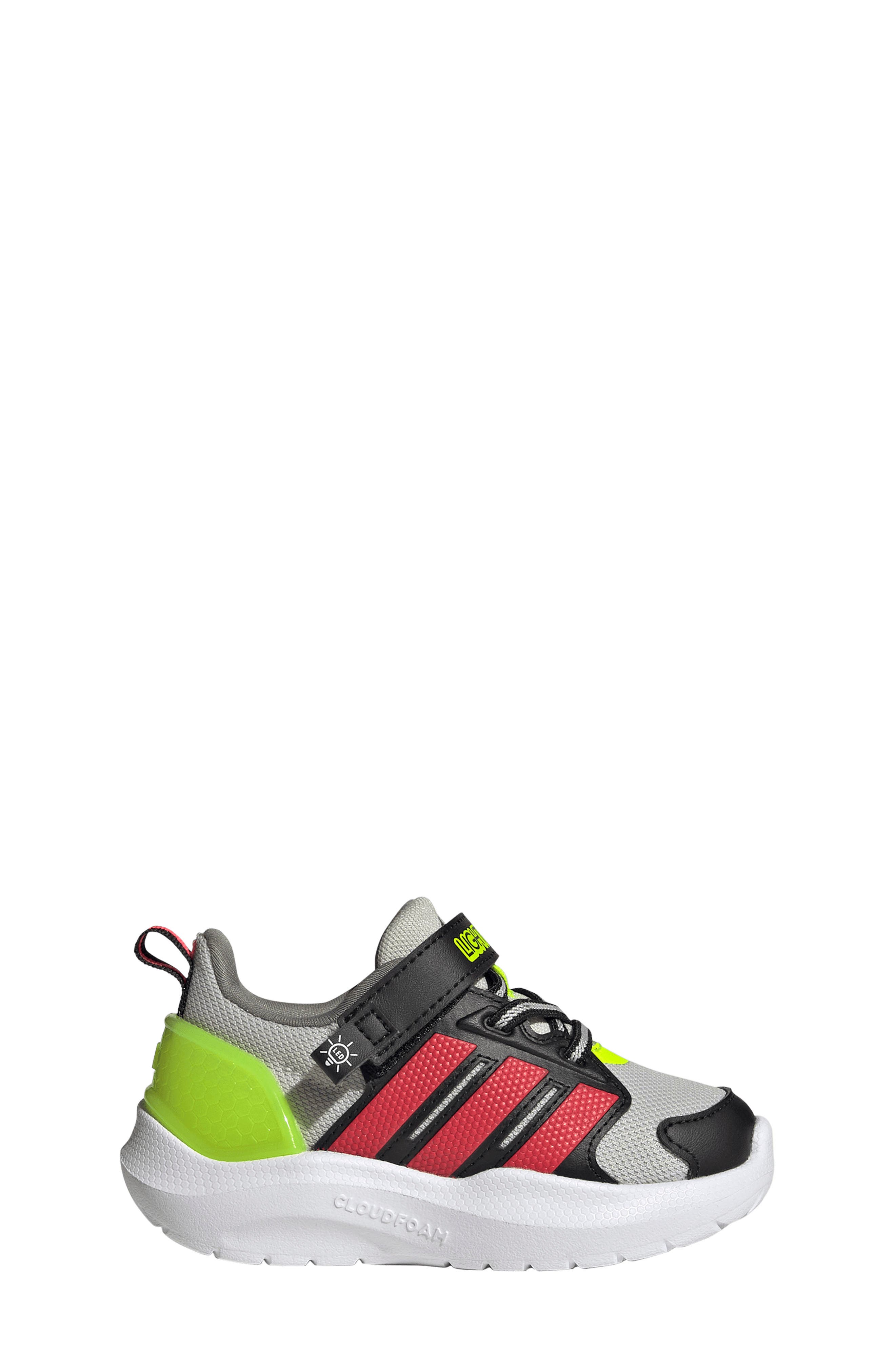 adidas Kids' Lightorama Sneaker, Alternate, color, Grey/ Lucid Red/ Lucid Lemon