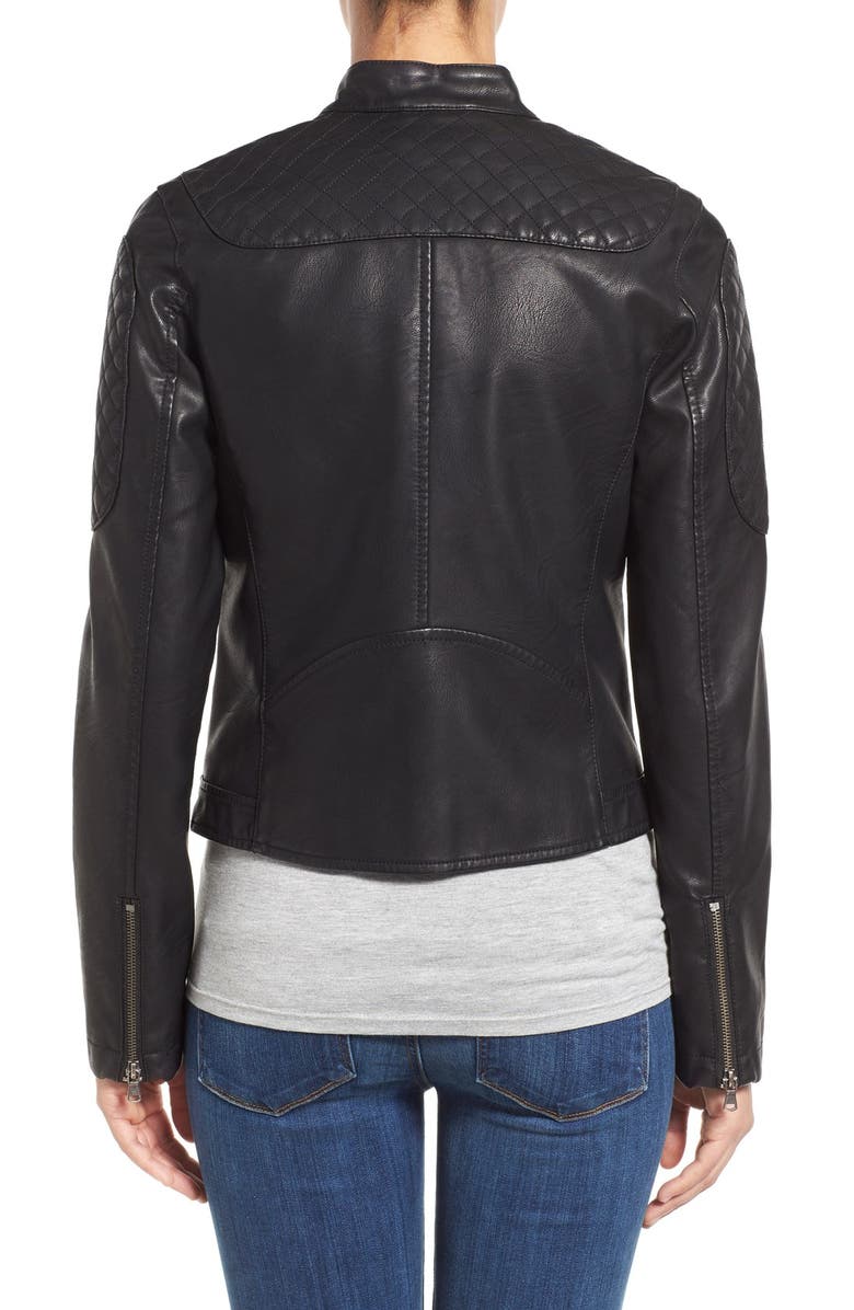 Levi's<sup>®</sup> Quilt Detail Faux Leather Racer Jacket, Alternate, color, 