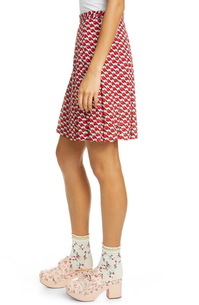 Anna Sui Cherries Print Miniskirt, Alternate, color,