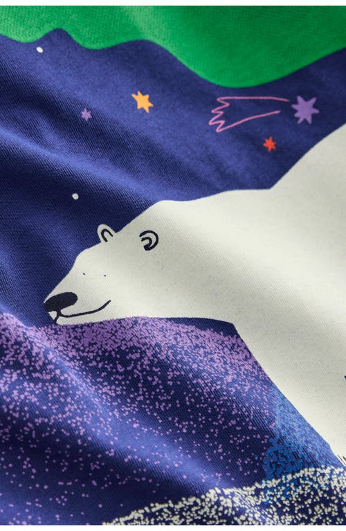 Boden Kids' Long Sleeve Cotton Glow In Blue