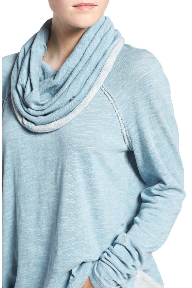 Cocoon Cowl Neck Top, Alternate, color, BLUE
