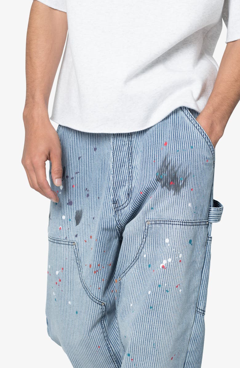 mnml Ultrabaggy Stripe Denim Carpenter Pants, Alternate, color, Grey