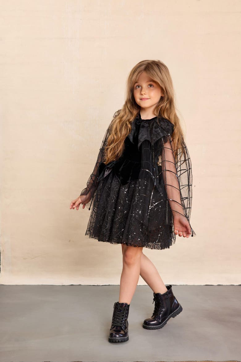 Spiderella Collar for Girls, Alternate, color, Black