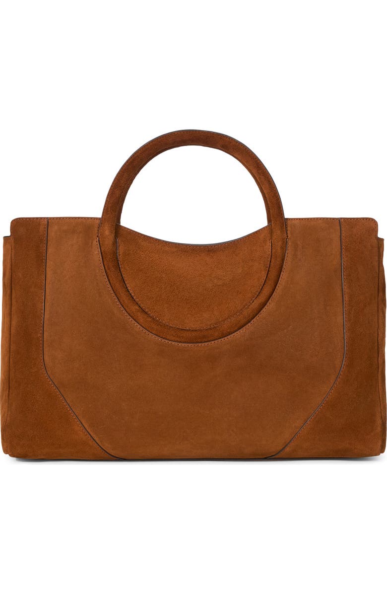 STAUD Maude Leather Satchel, Main, color, Tabacco