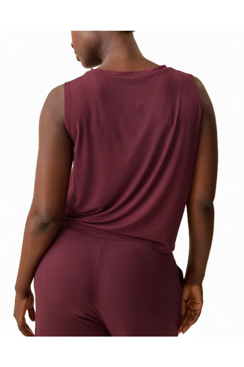 Aria Cropped V-Neck Tank, Alternate, color, Deep Burgundy
