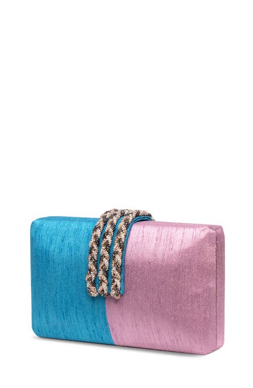 Simitri Color Block Braided Clutch In Multi