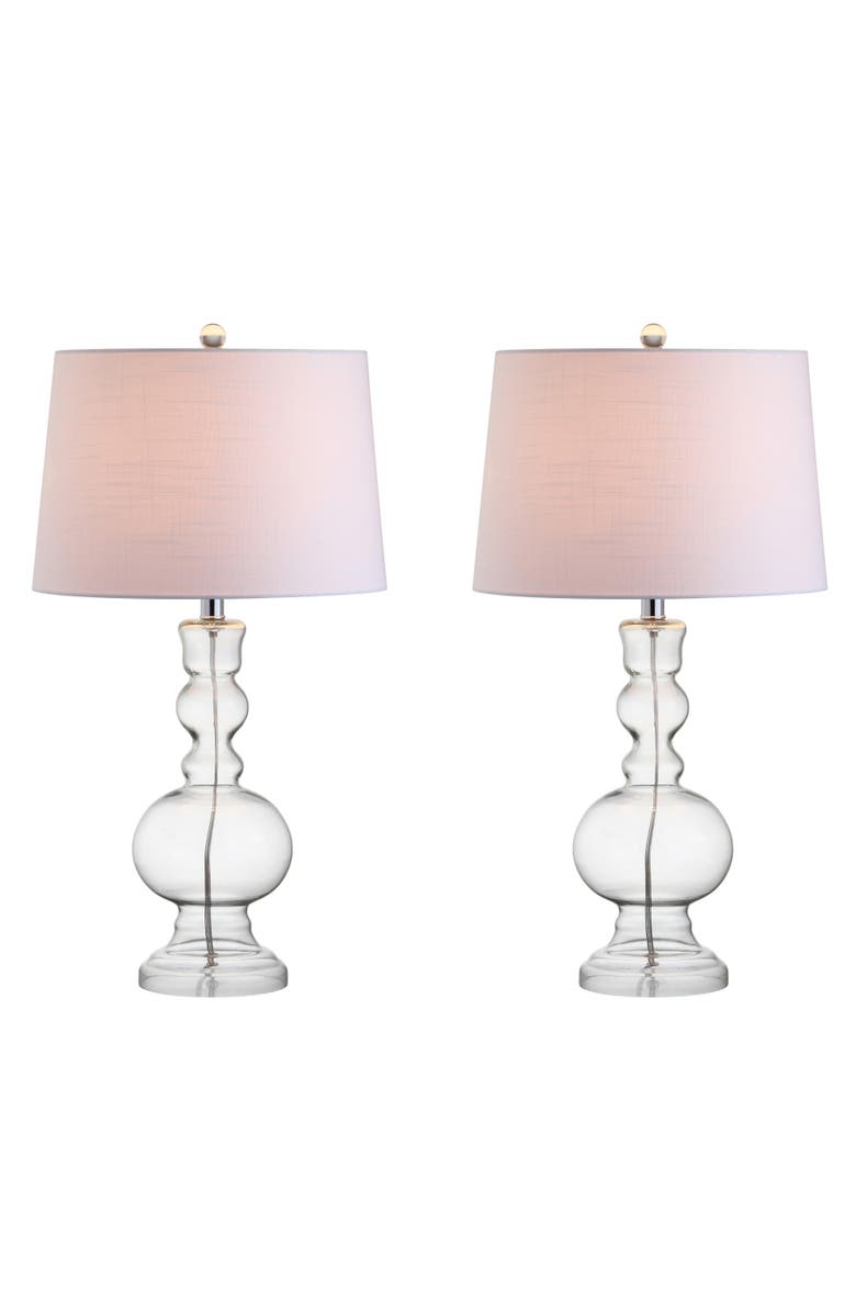 JONATHAN Y Genie 28.5" Glass LED Table Lamp, Alternate, color, Clear