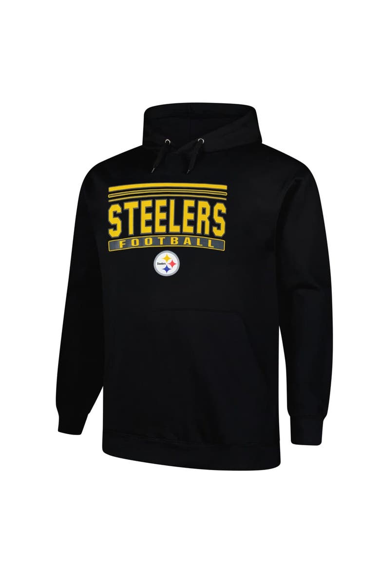 Men's Fanatics Black Pittsburgh Steelers Big & Tall Pop Pullover Hoodie, Alternate, color, Black