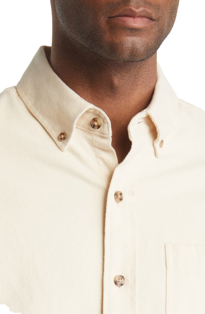 Schott NYC Heather Flannel Long Sleeve Button-Up Shirt, Alternate, color, Oatmeal