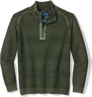 Tommy Bahama Saltwater Textured Cotton Half Zip Sweater
