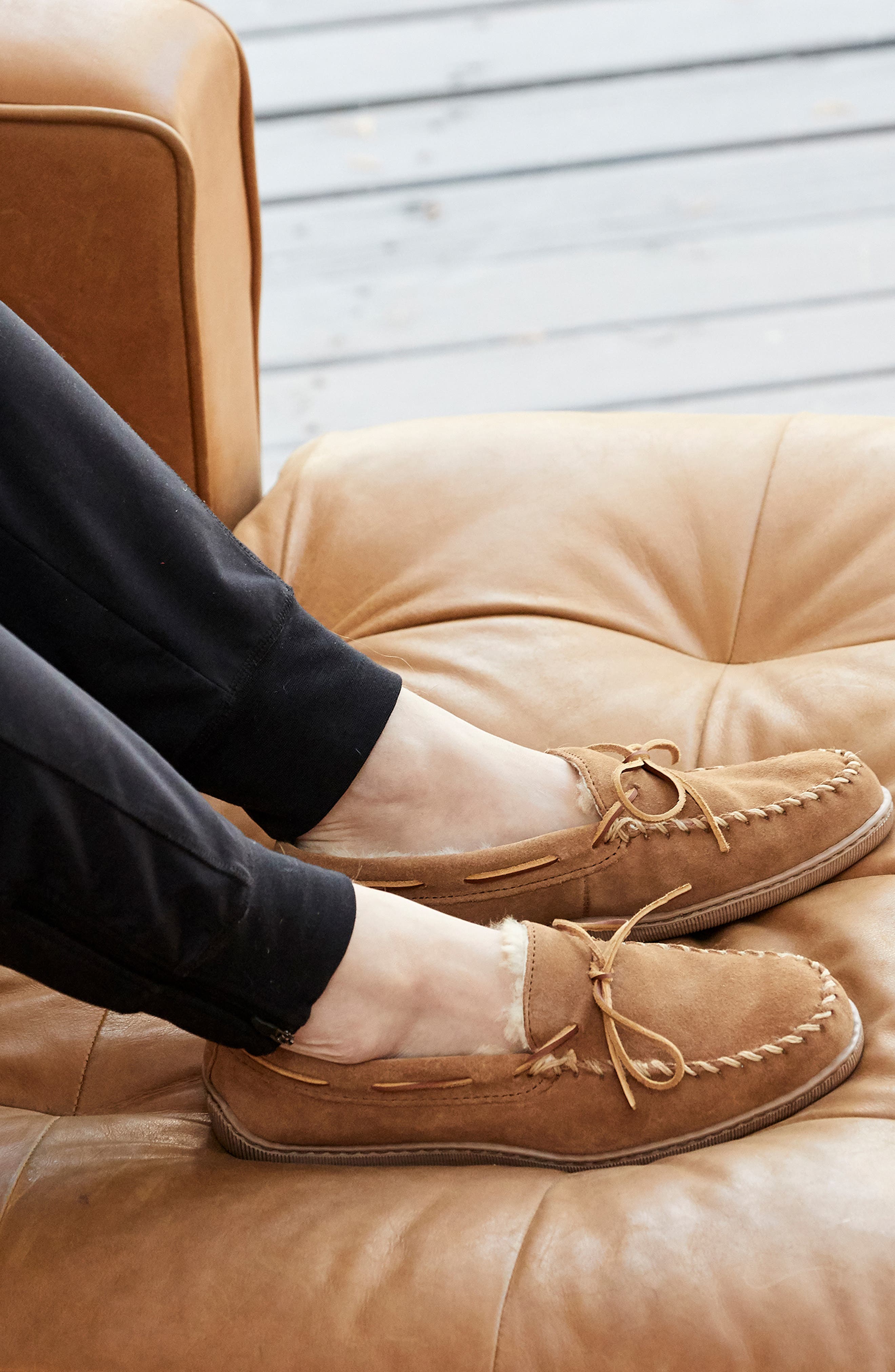 Genuine Shearling Lined Slipper, Alternate, color, TAN