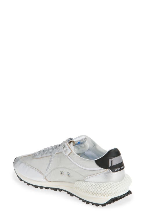 Golden Goose Marathon Nylon Sneakers With Silver Ripstop And Black Star Shoes