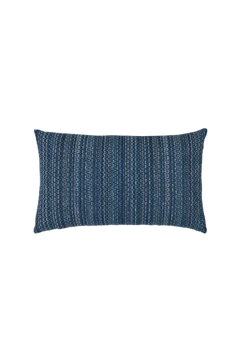 Kaleidoscope Chenille Micro Check Indoor & Outdoor Woven Accent Pillow, Main, color, Midnight