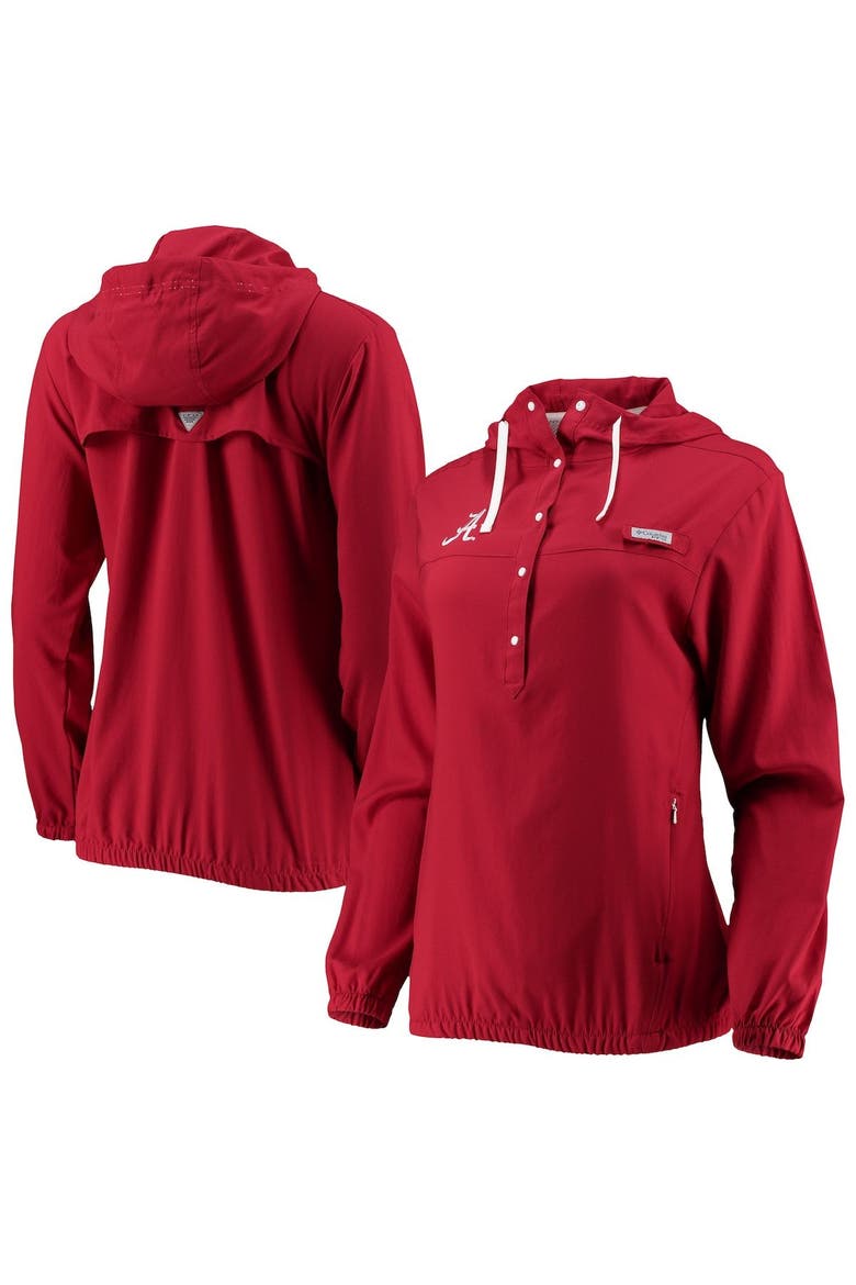 Women's Columbia Crimson Alabama Crimson Tide Tamiami Sun-Protection Omni-Wick Pullover Hoodie, Alternate, color, Crimson