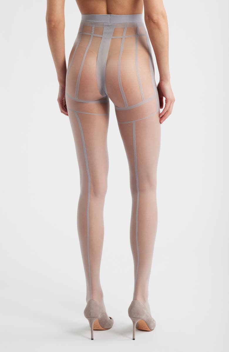 Nordstrom Sheer Corset Stripe Tights, Alternate, color, Grey Dapple