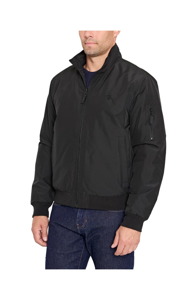 IZOD Men's Tech Racer Bomber Jacket, Alternate, color, Black