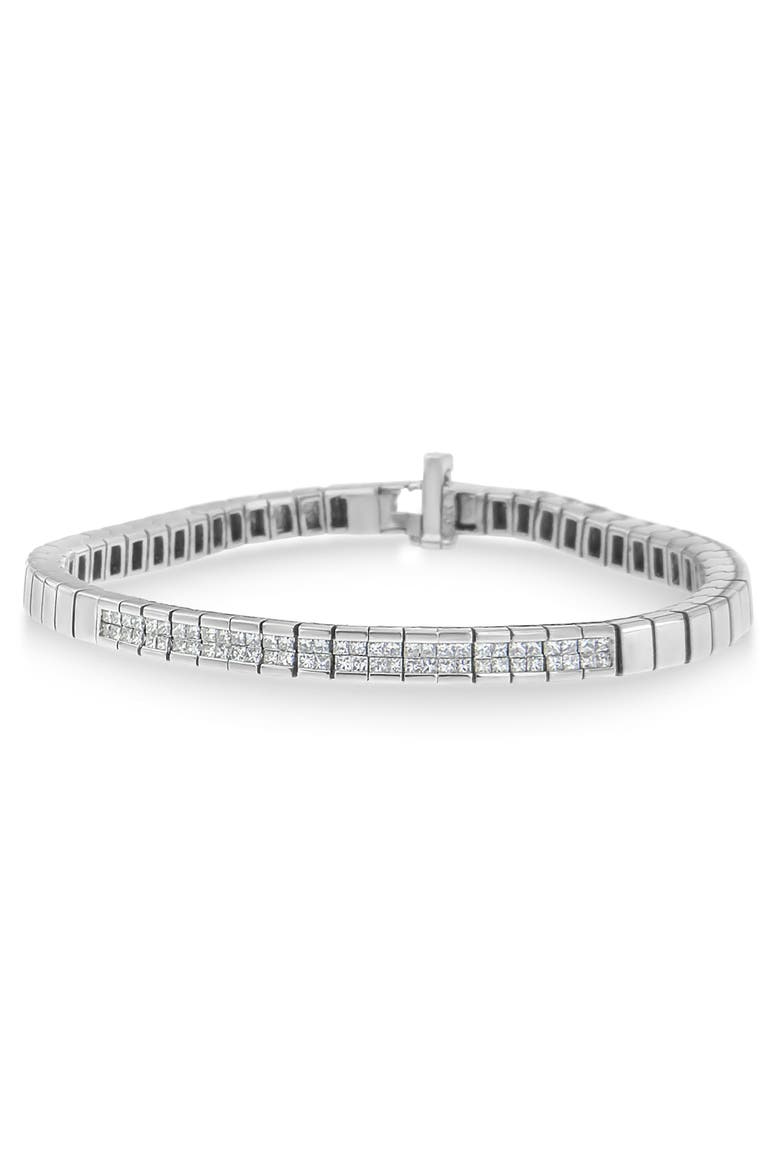 14K White Gold 1.00 cttw Princess Cut Diamond Bracelet, Main, color, White