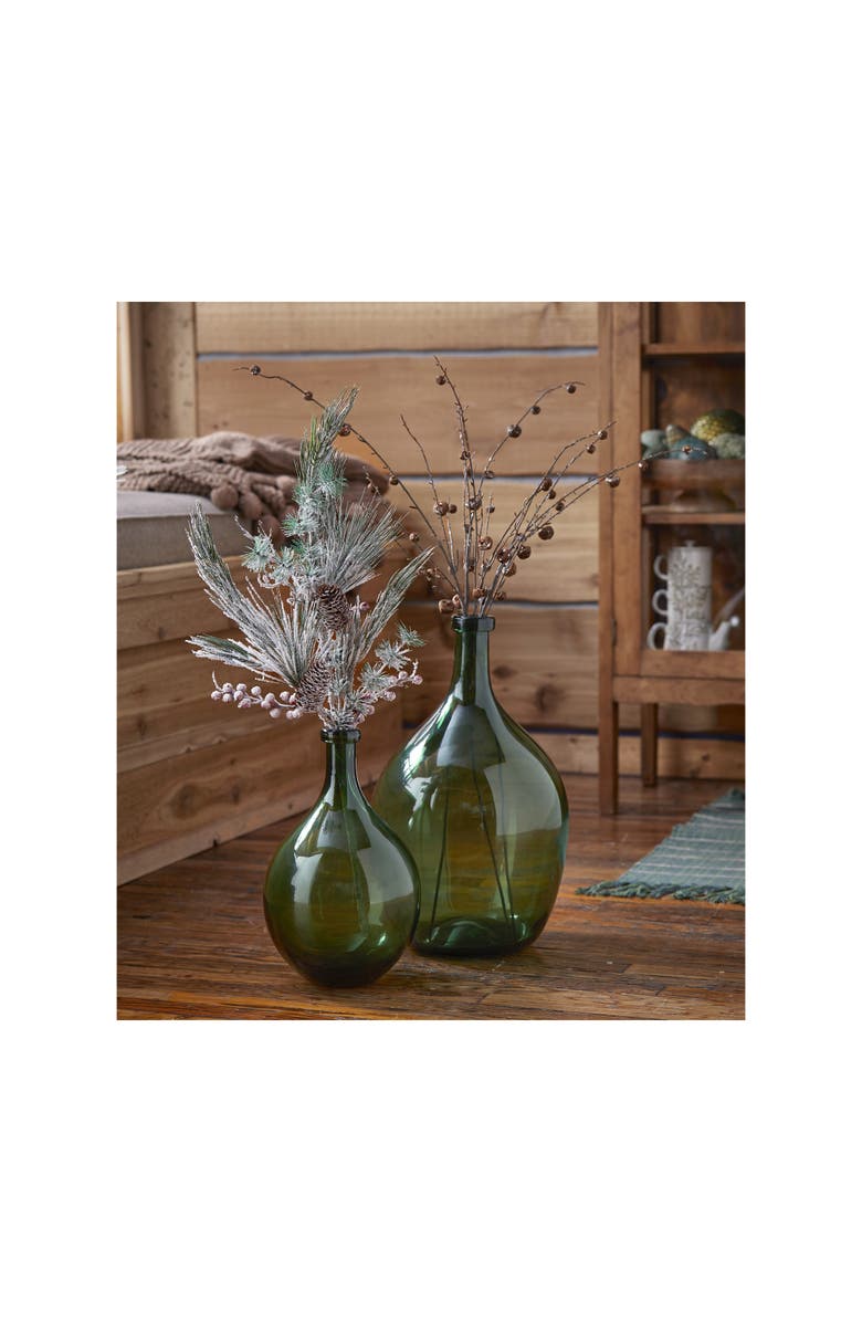 tag Oversized Vintage Green Glass Wine Bottle Decorative Vase, Alternate, color, Green